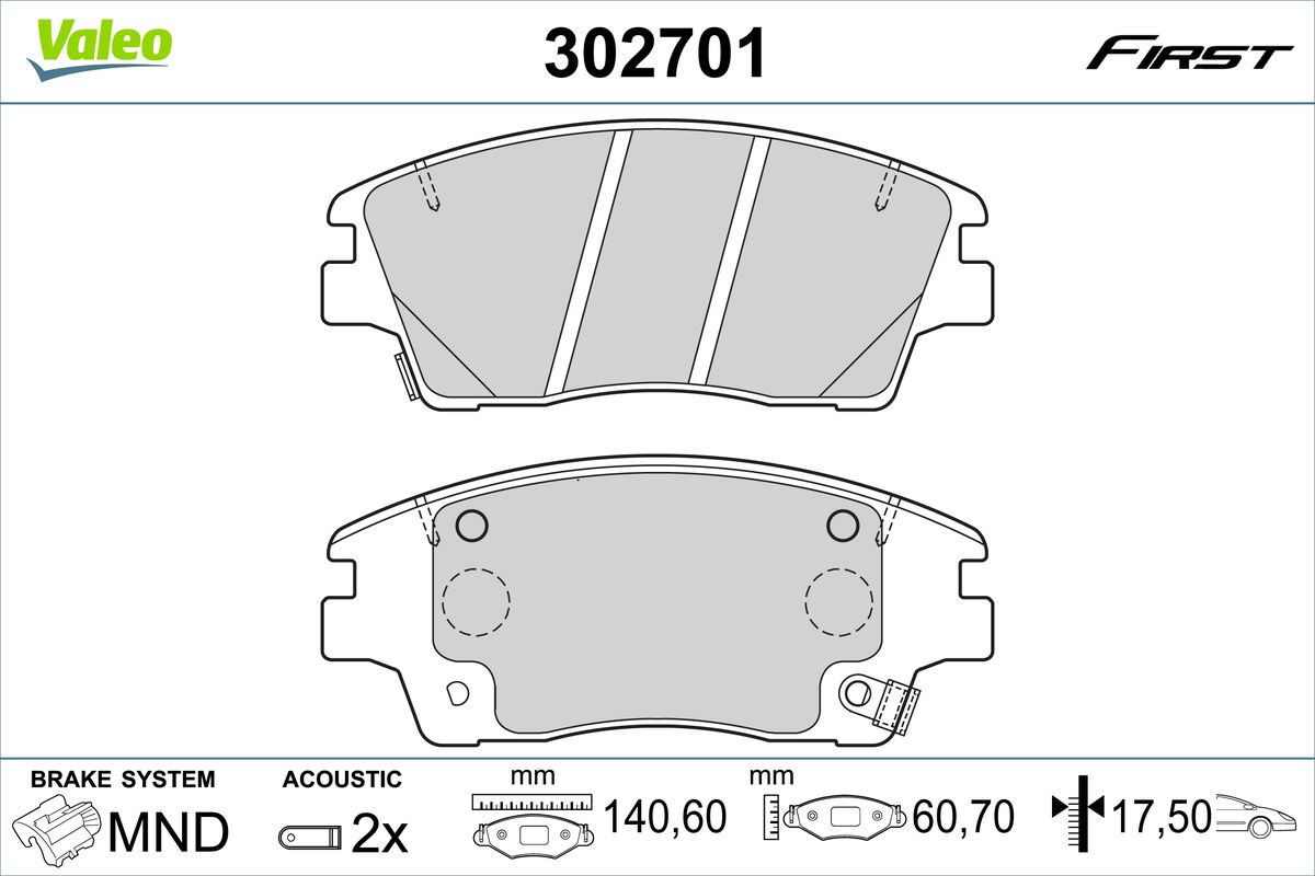 VALEO Fékbetét, mind 302701_VALEO